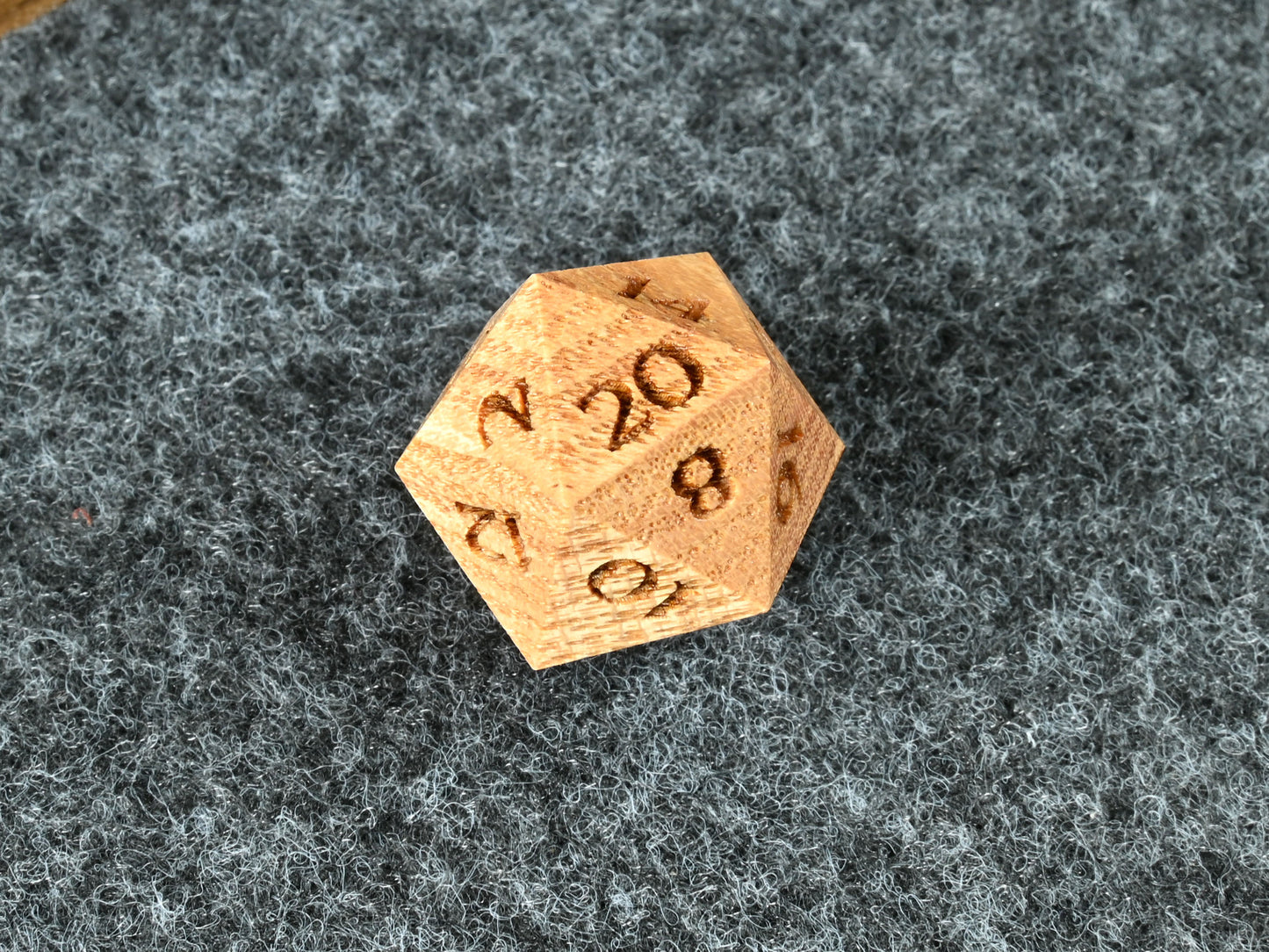coffeetree wood d20 for dnd rpg