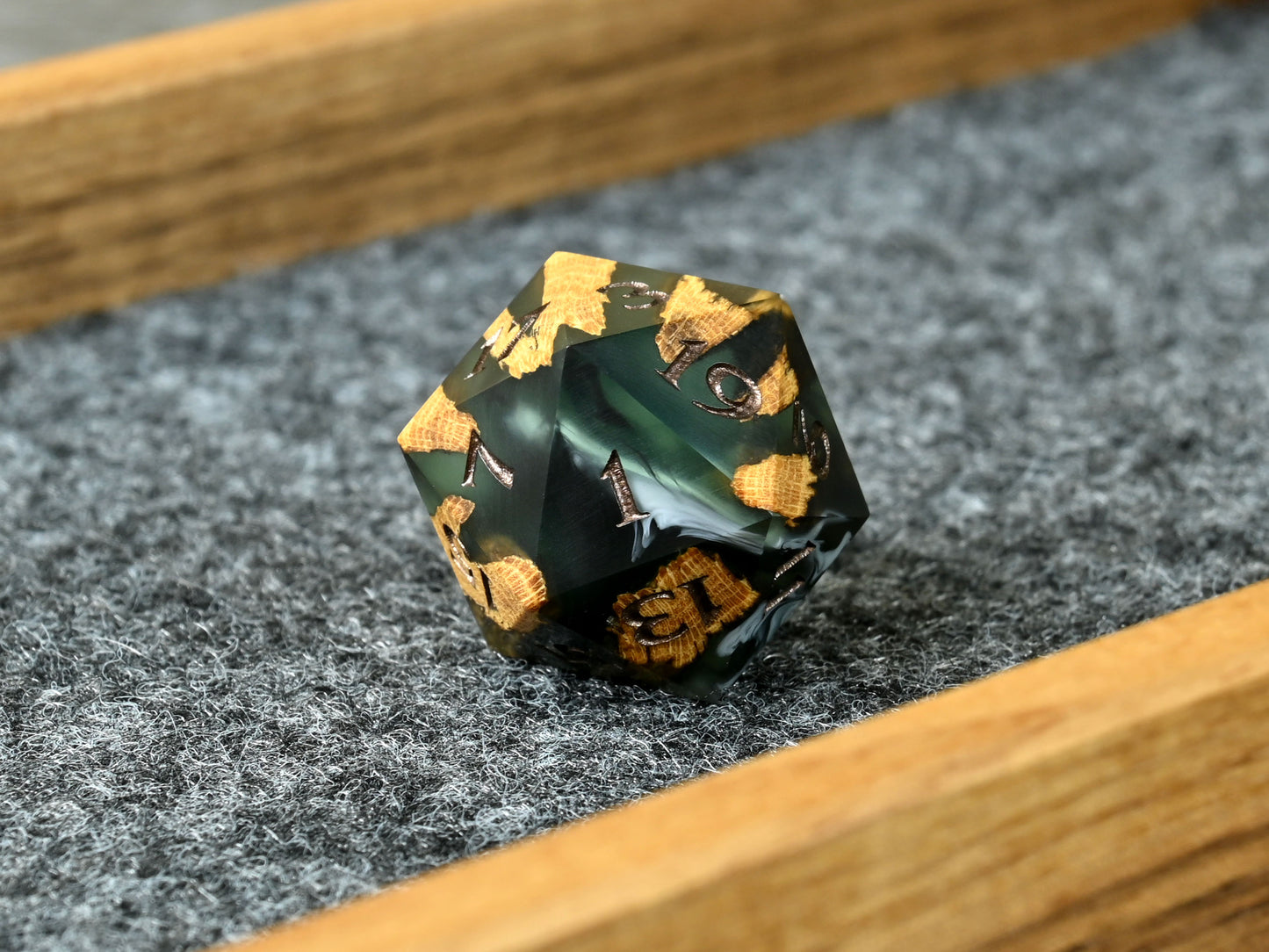 Creeping rot cholla wood d20 dice for D&D ttrpg