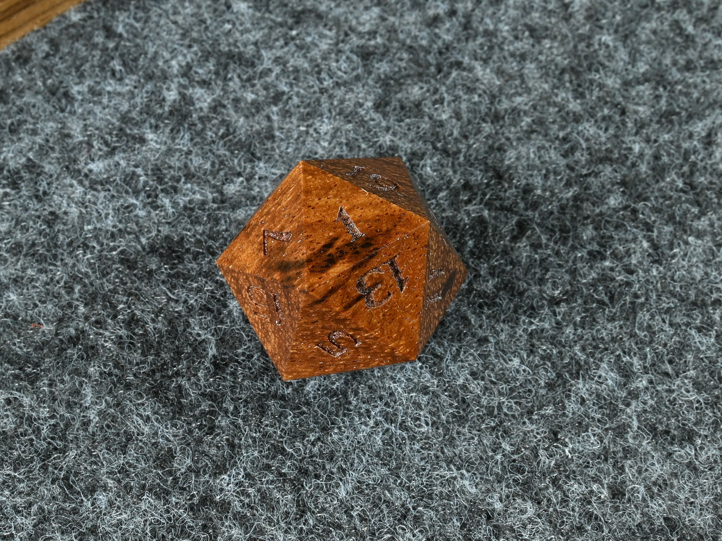 granadillo wood d20 for dnd rpg