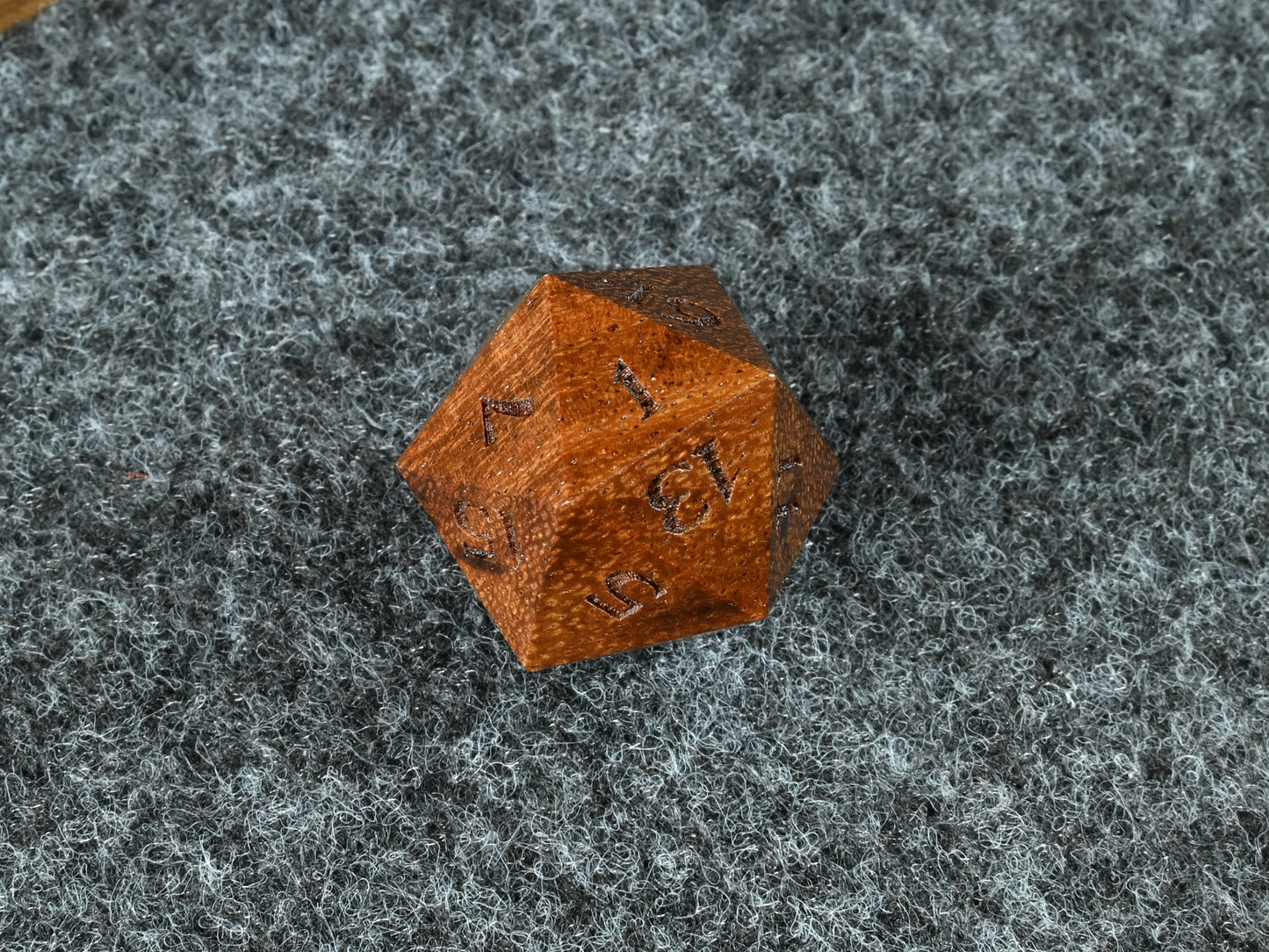 granadillo wood d20 for dnd rpg