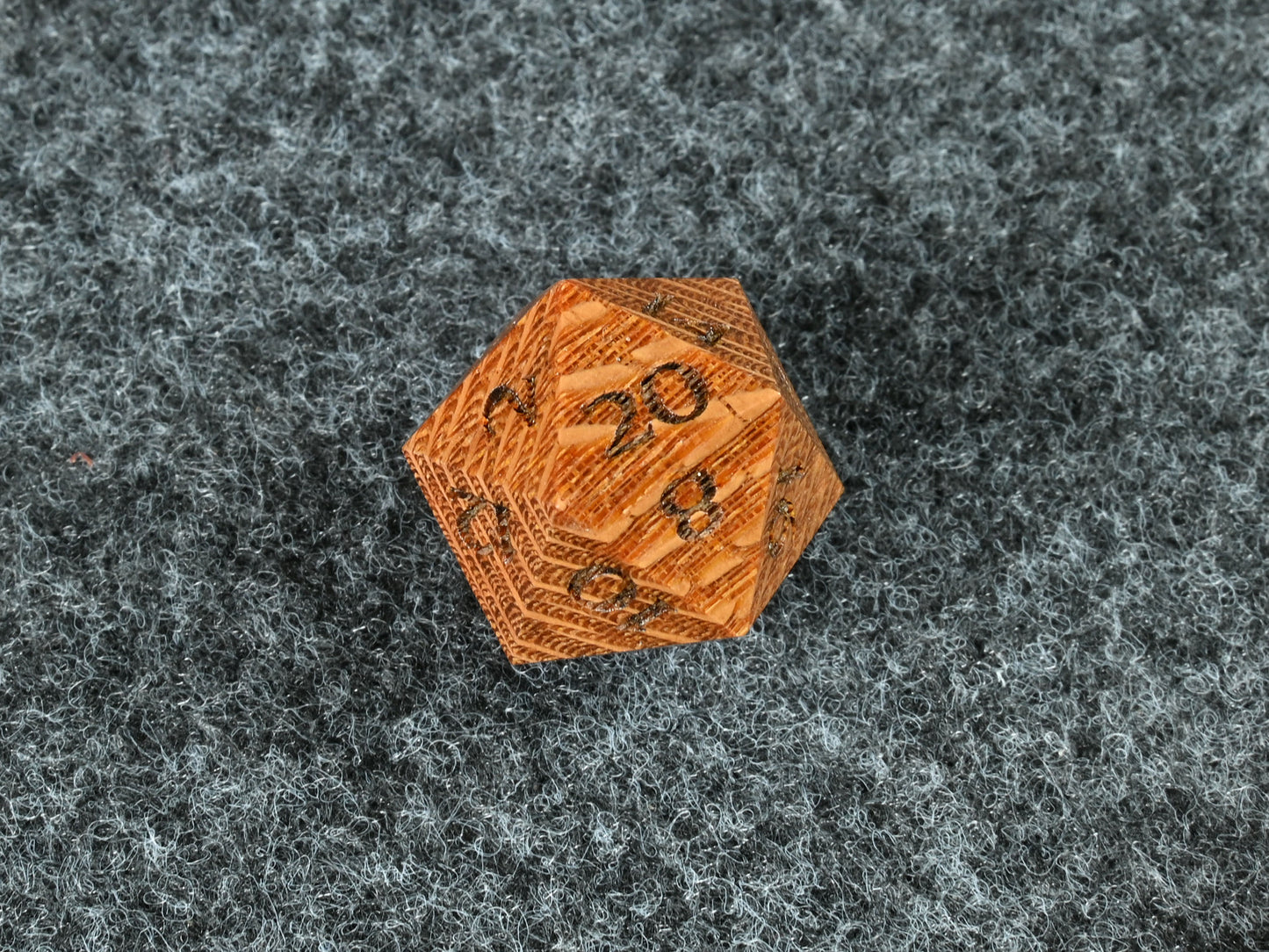 Leopardwood wood d20 for dnd rpg