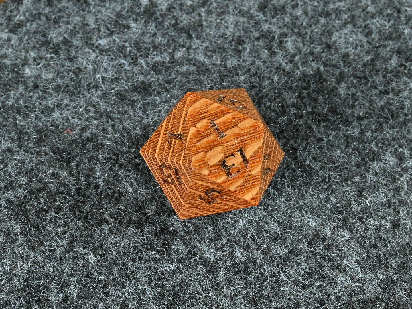 Leopardwood wood d20 for dnd rpg