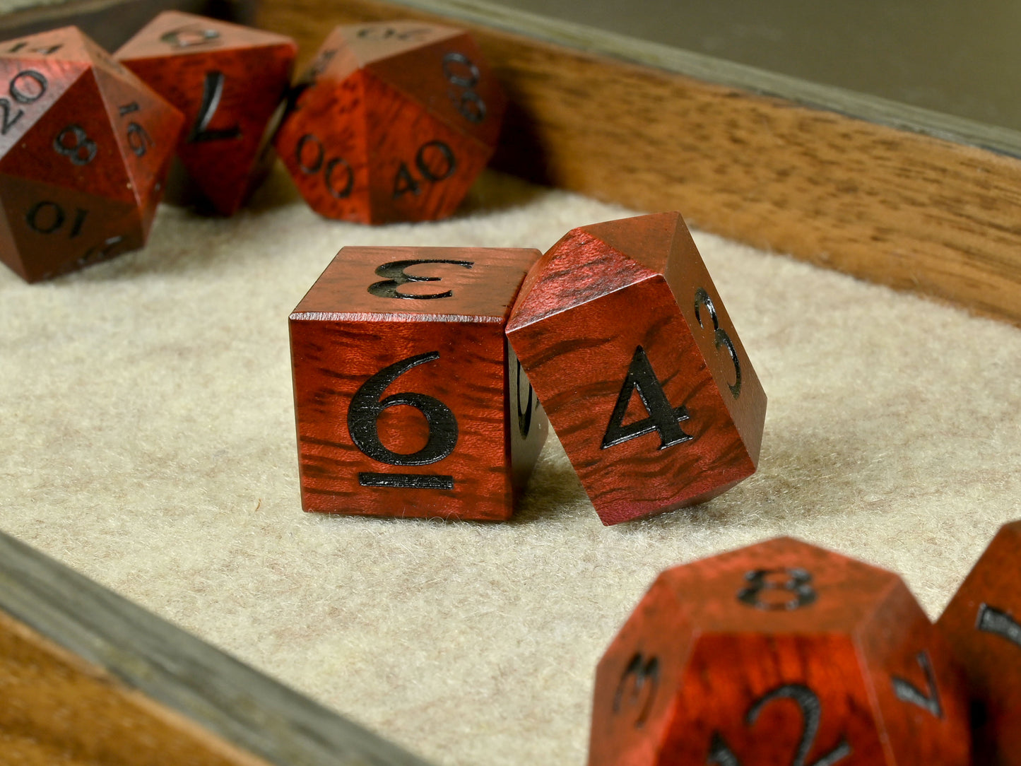 Red mango dice set for dnd rpg dungeons & dragons tabletop games