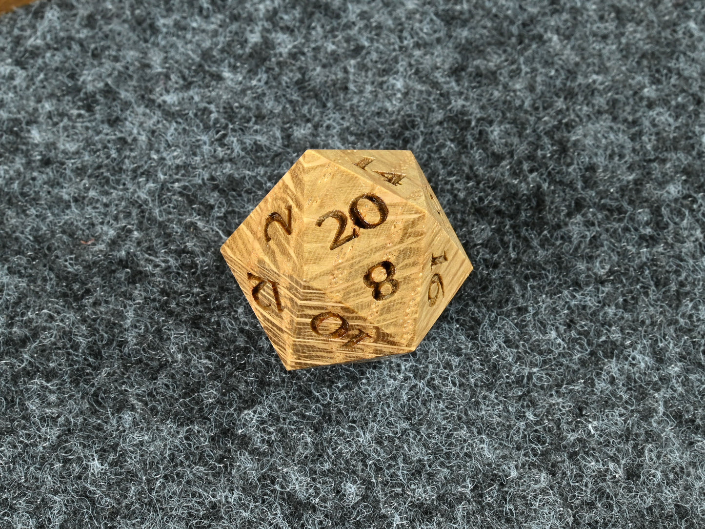 White Oak wood D20 for dnd rpg