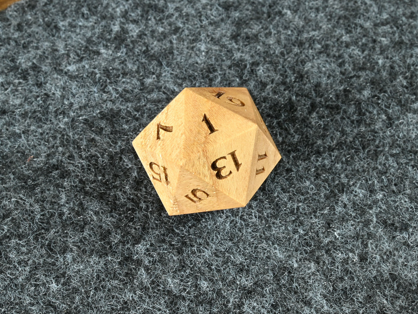 Hickory wood d20 for dnd rpg