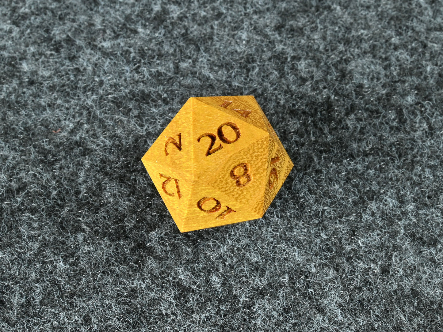 Osage orange wood d20 for dnd rpg