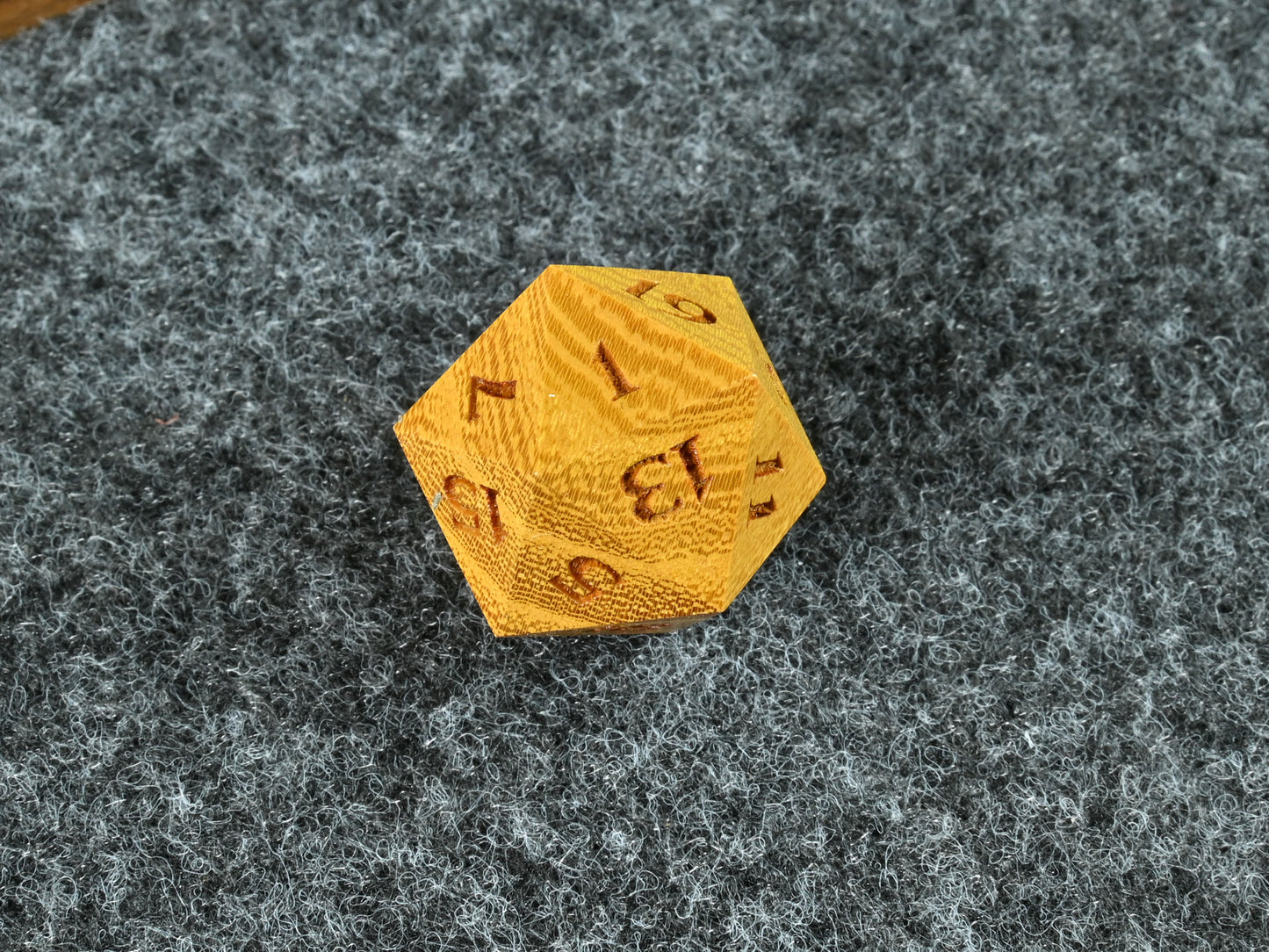 Osage orange wood d20 for dnd rpg