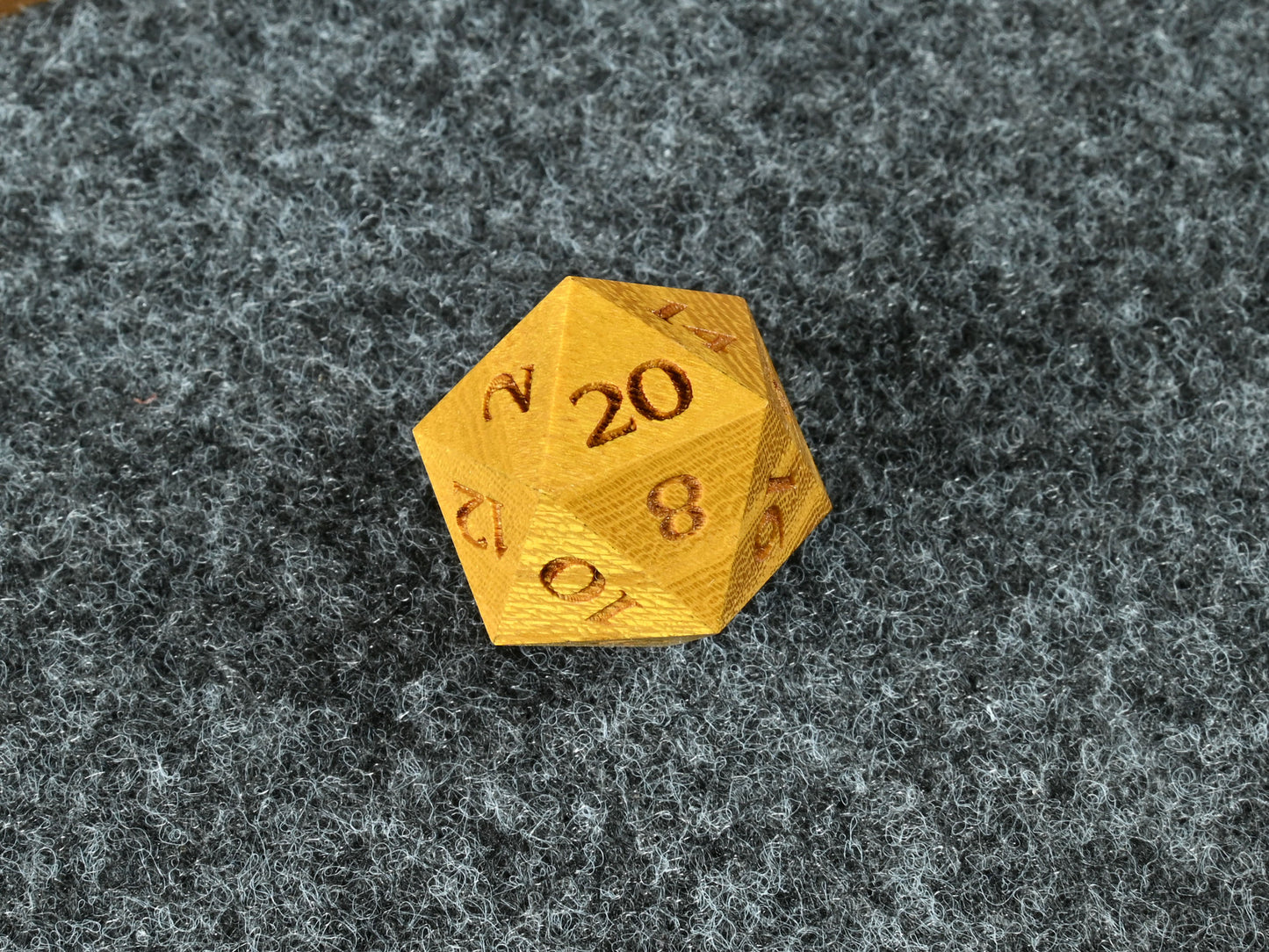Osage orange wood d20 for dnd rpg