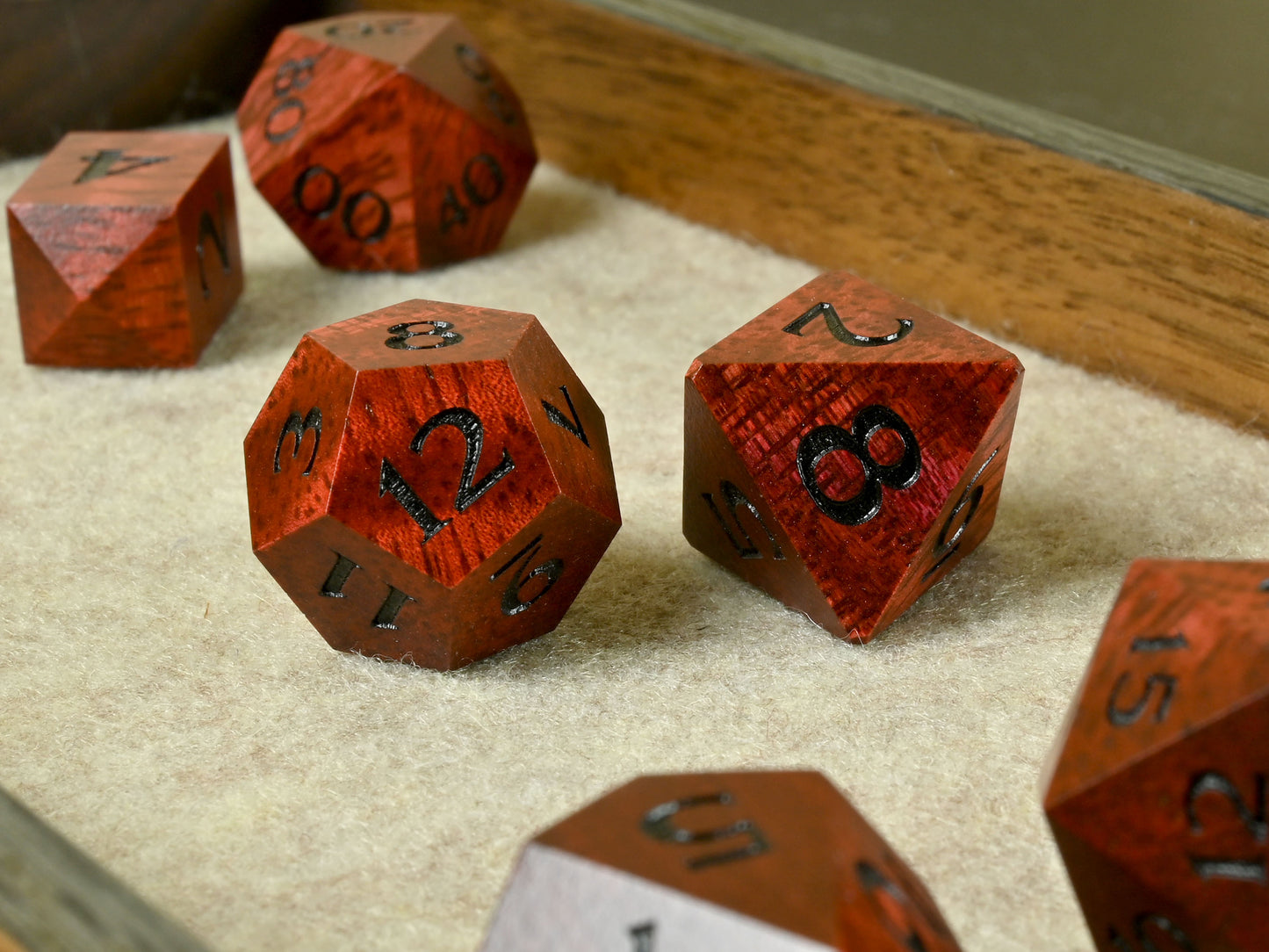 Red mango dice set for dnd rpg dungeons & dragons tabletop games