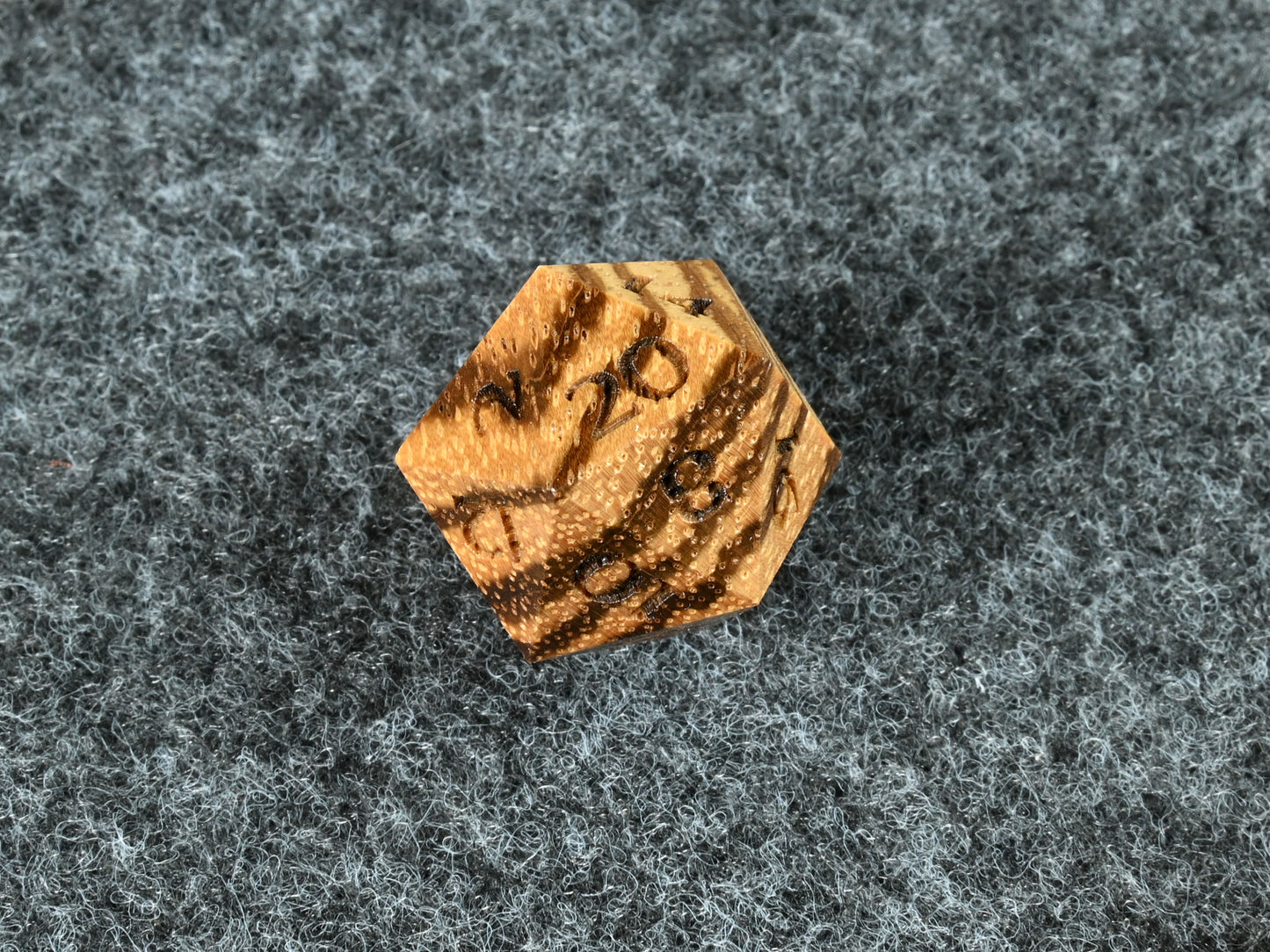 Zebrawood D20 for dnd rpg
