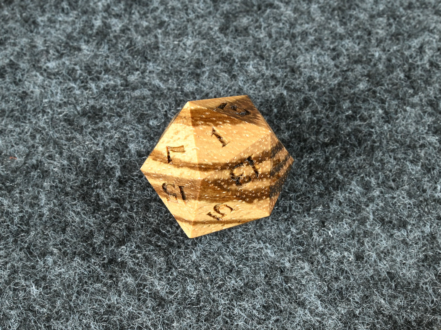 Zebrawood D20 for dnd rpg