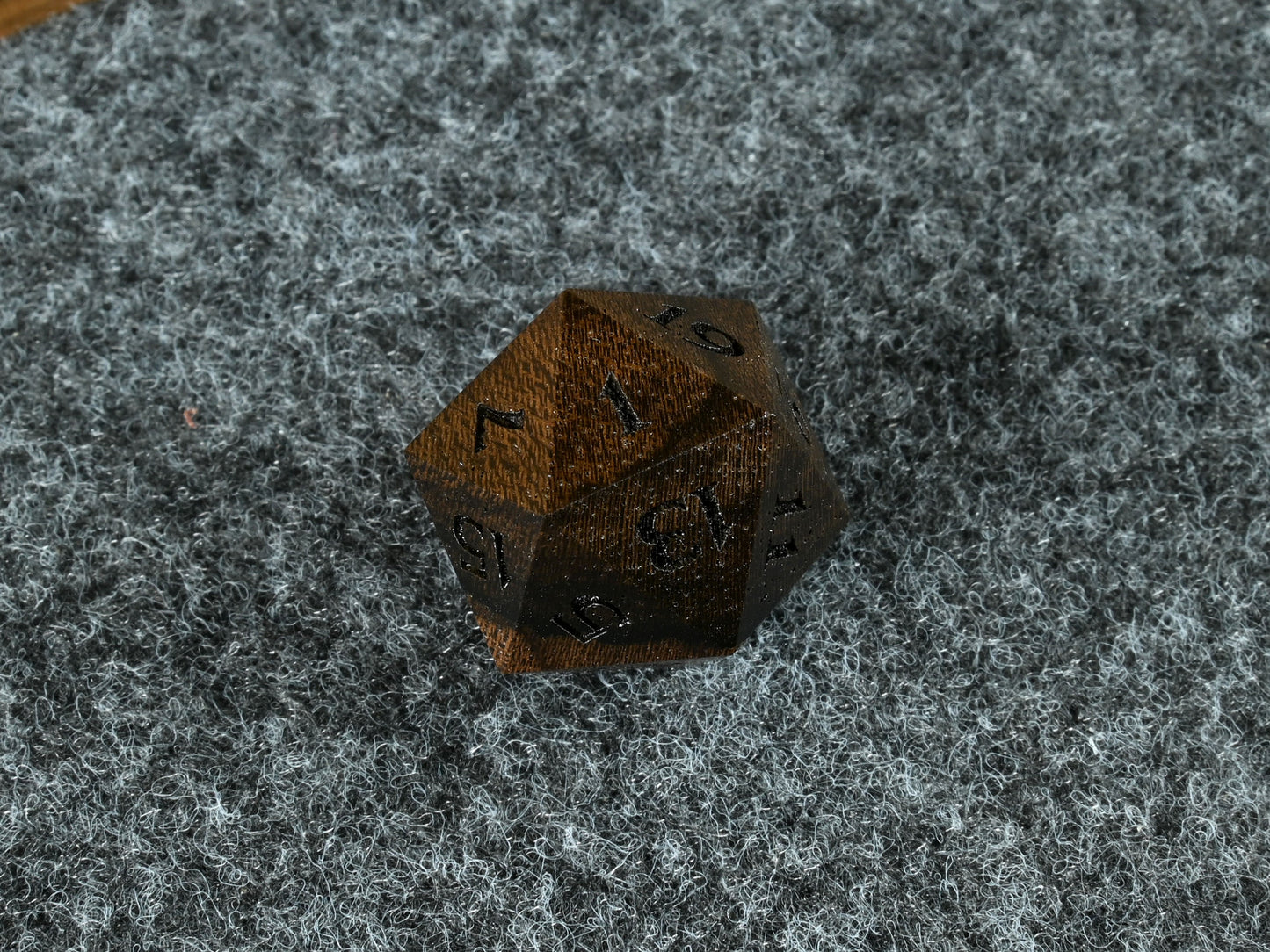 Ziricote D20 for dnd rpg