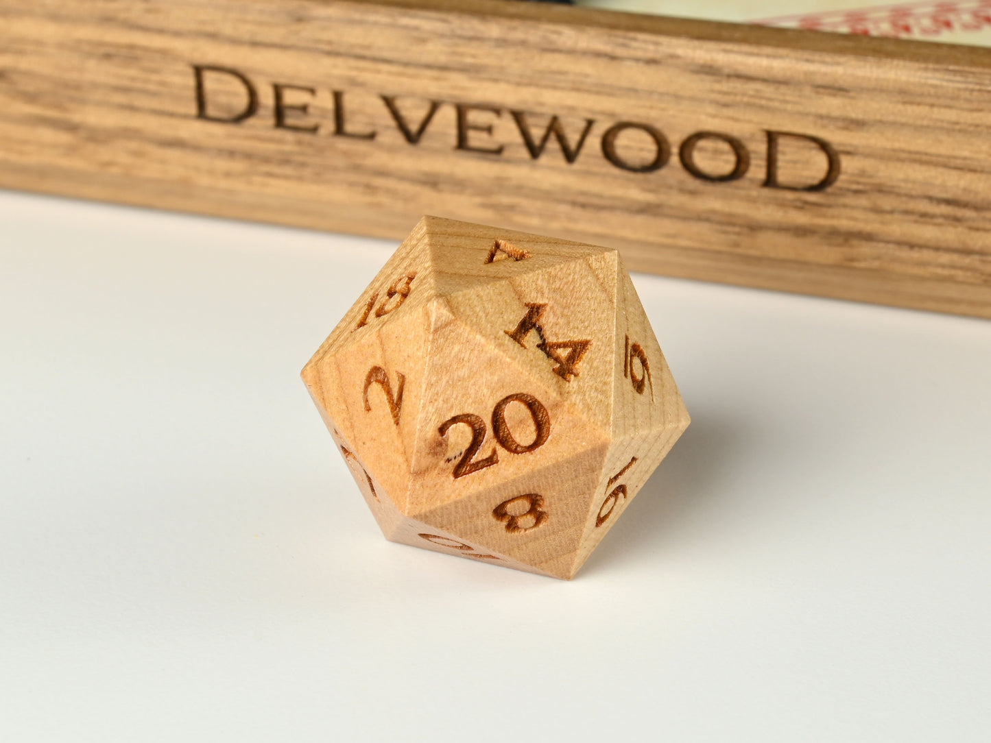 Cherry wood D20 Dice