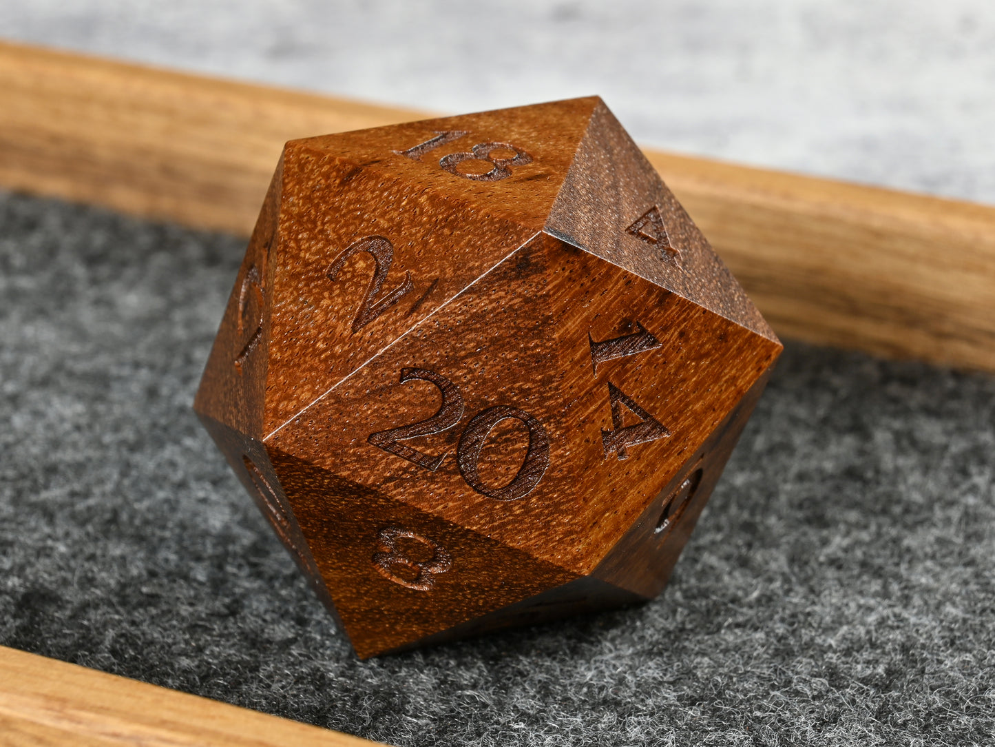 40mm granadillo d20 chonk dice for dnd ttrpg