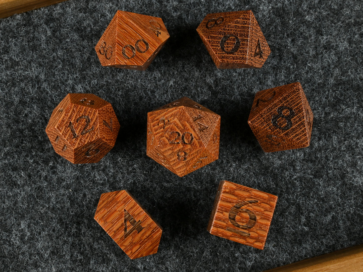 Leopardwood dice set for dnd D&D rpg tabletop gaming