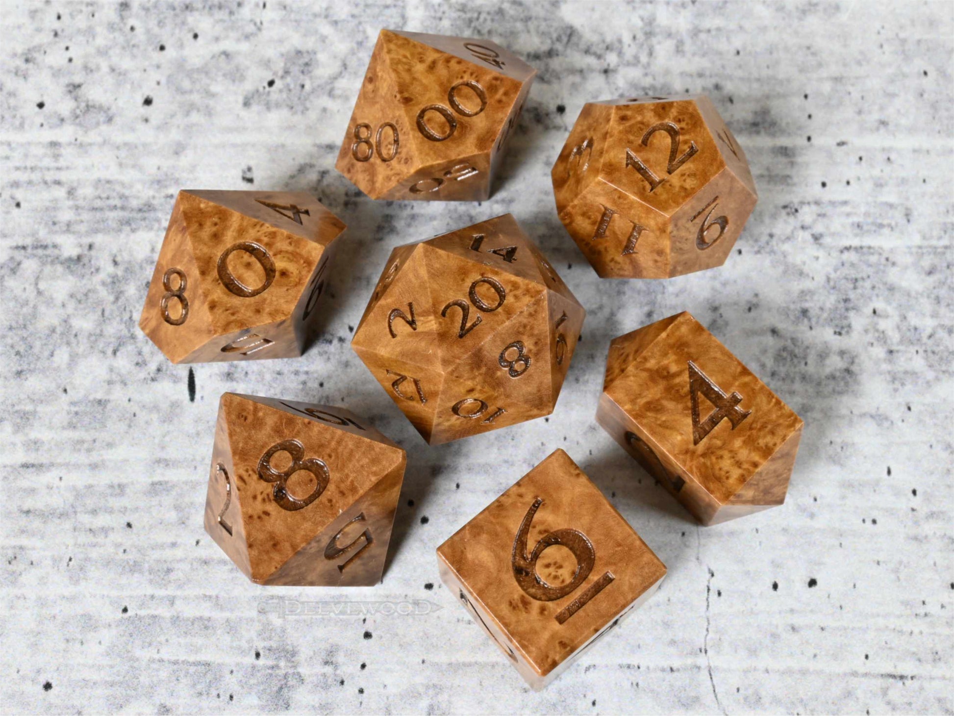Tamboti wood dice set for dnd ttrpg