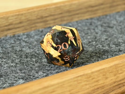 Galaxy cholla wood and resin d20 dice for dnd ttrpg