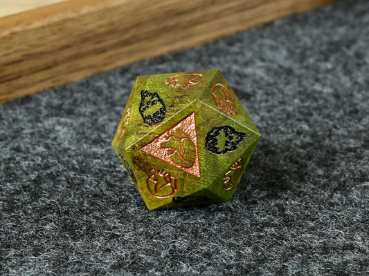 green spalted maple death save d20