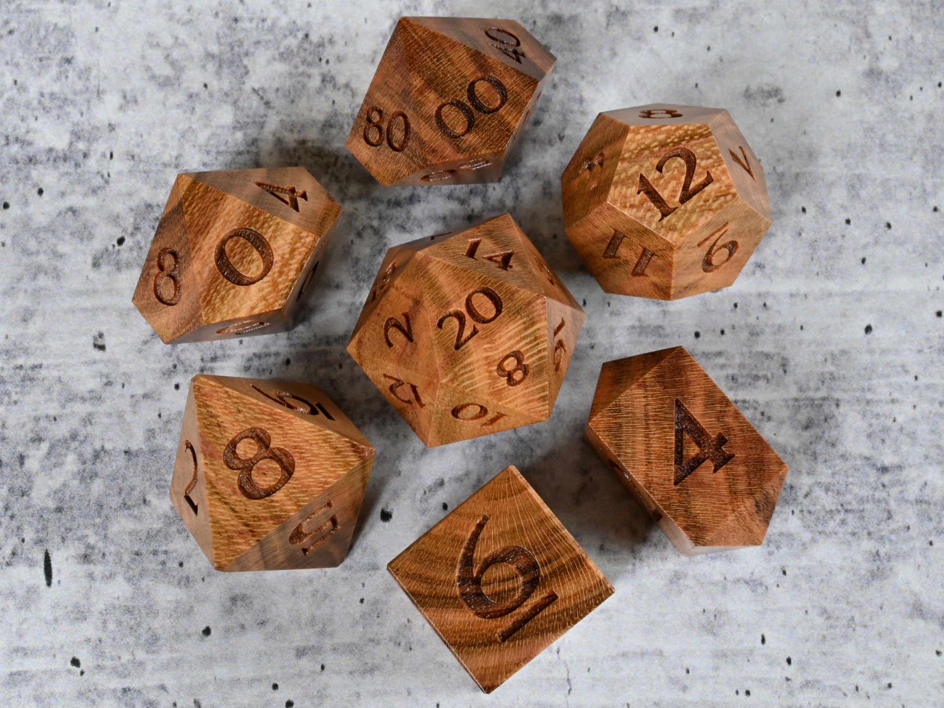 Plum wood dice set for dnd ttrpg