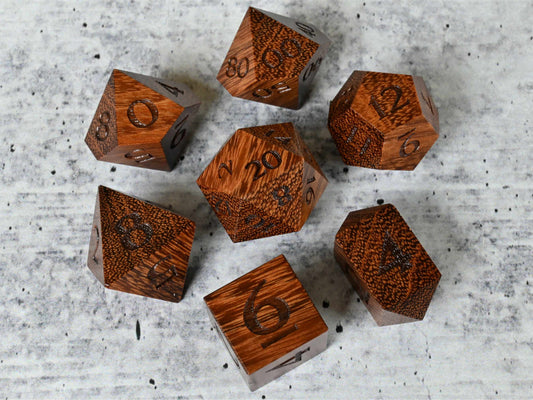Quebracho (Axe Breaker) wood dice set for dnd ttrpg 