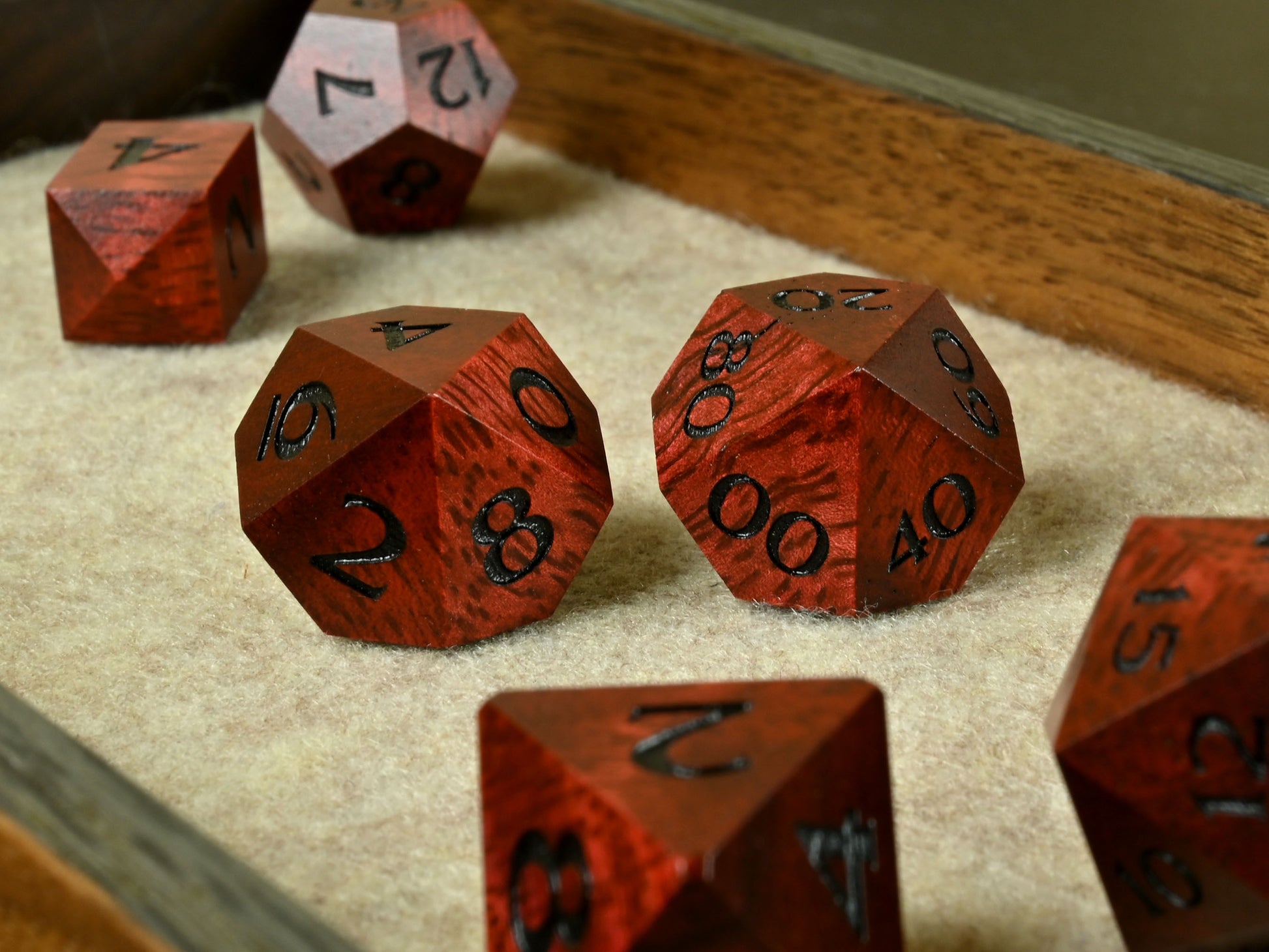 Red mango dice set for dnd rpg dungeons & dragons tabletop games