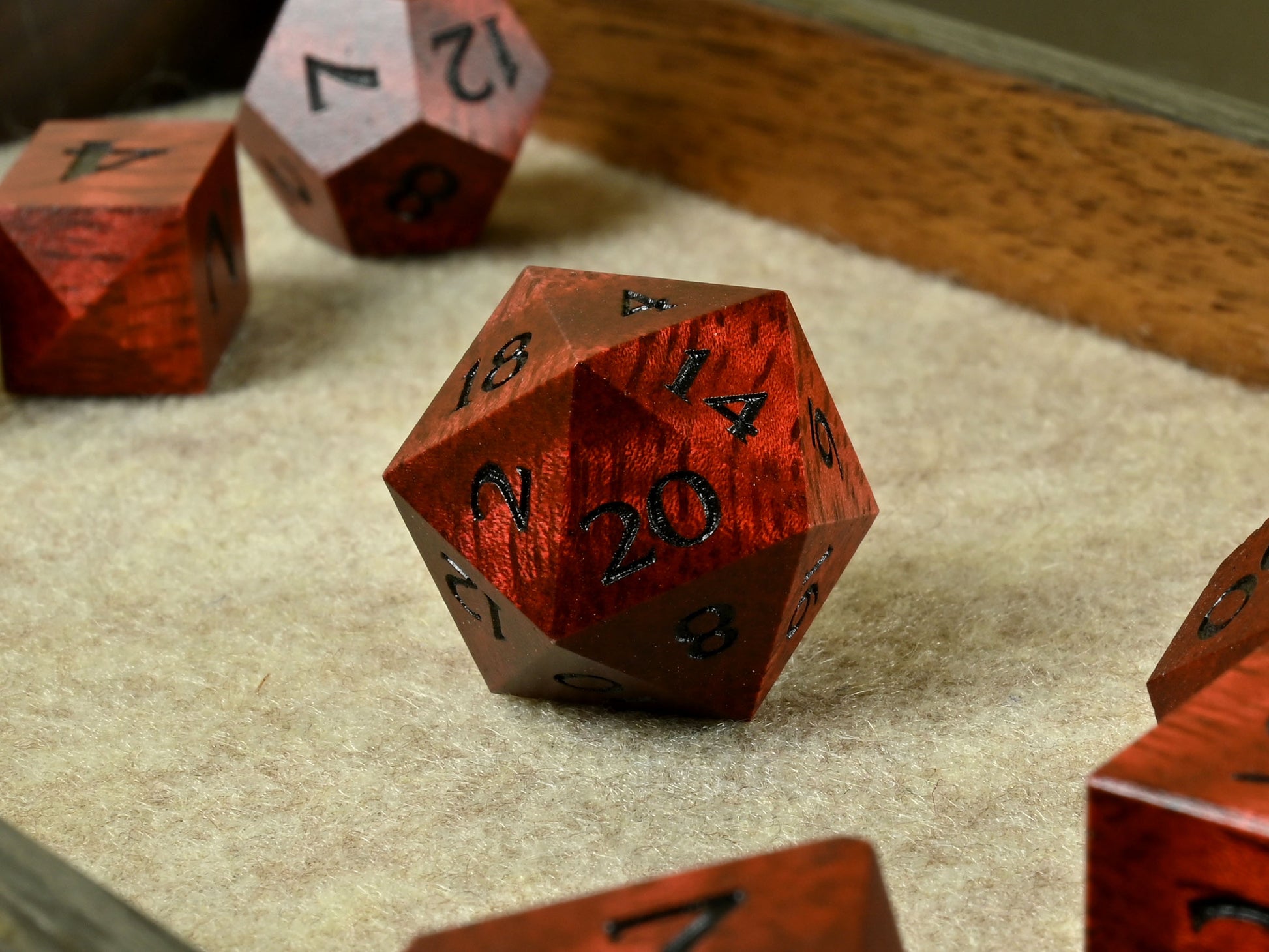 Red mango dice set for dnd rpg dungeons & dragons tabletop games