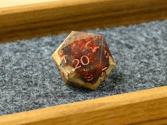 Tarnished Copper - Brown Mallee Burl D20