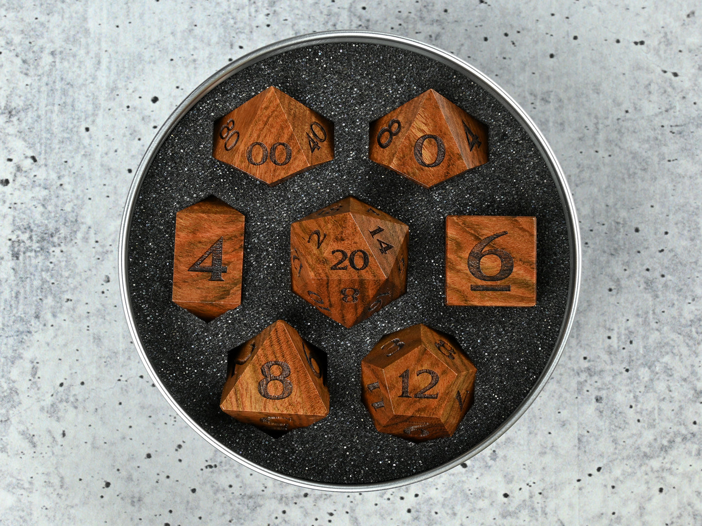 Poisonwood chechen dice set for dungeons & dragons dnd tabletop rpg.