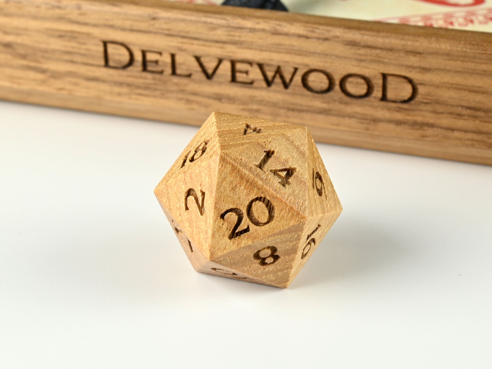 Hickory wood D20 dice