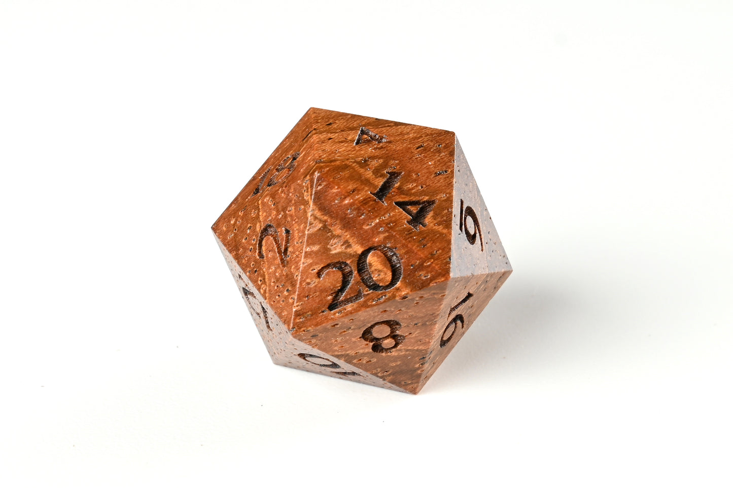 Jatoba wood D20 for dungeons and dragons rpg dnd