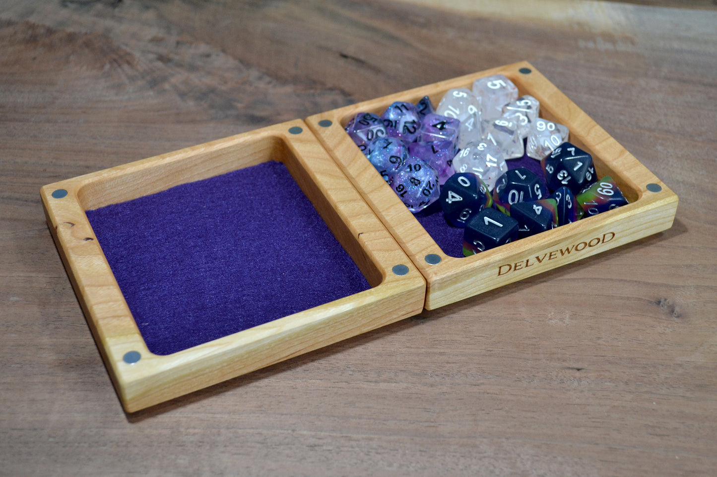 little delver cherry wood dice box with for dnd D&D roleplaying games
