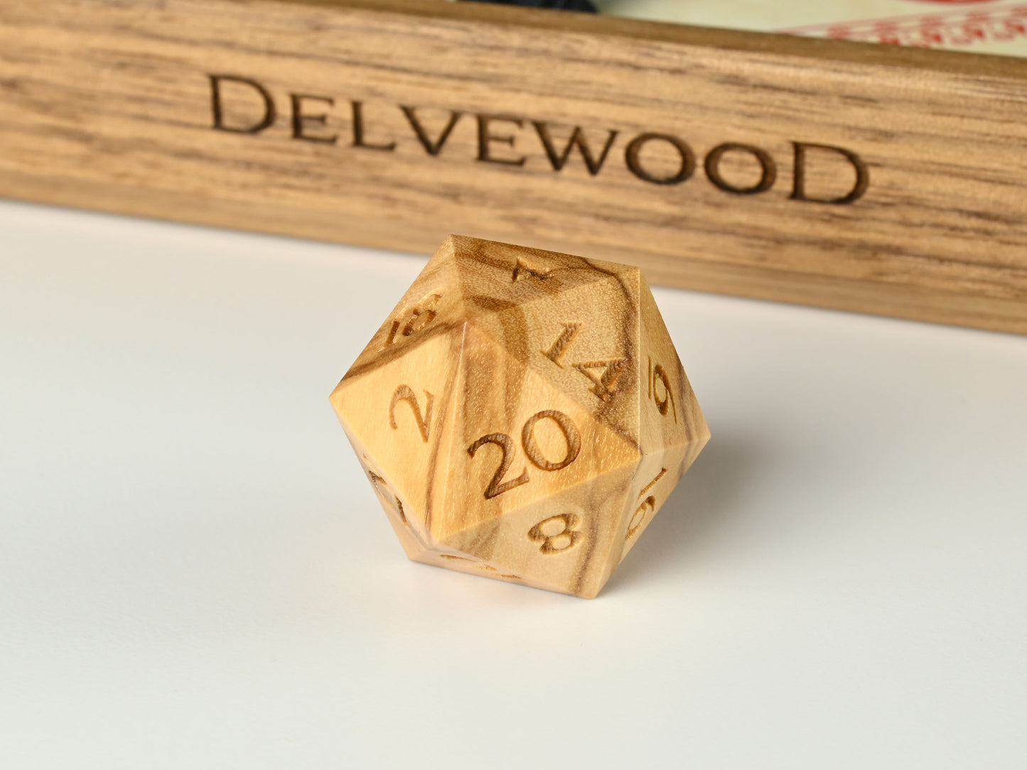 Olivewood D20 dice