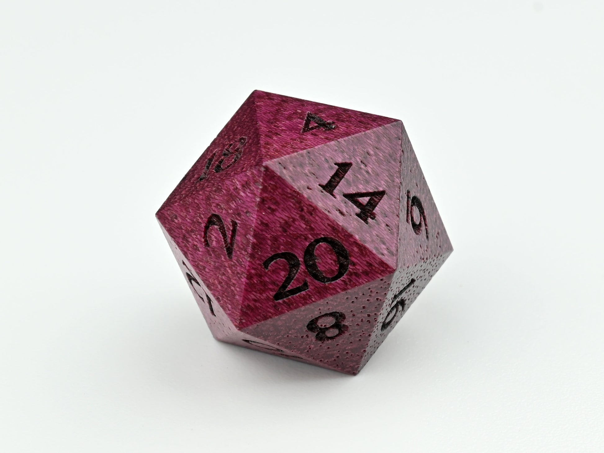 purpleheart wood D20 dice