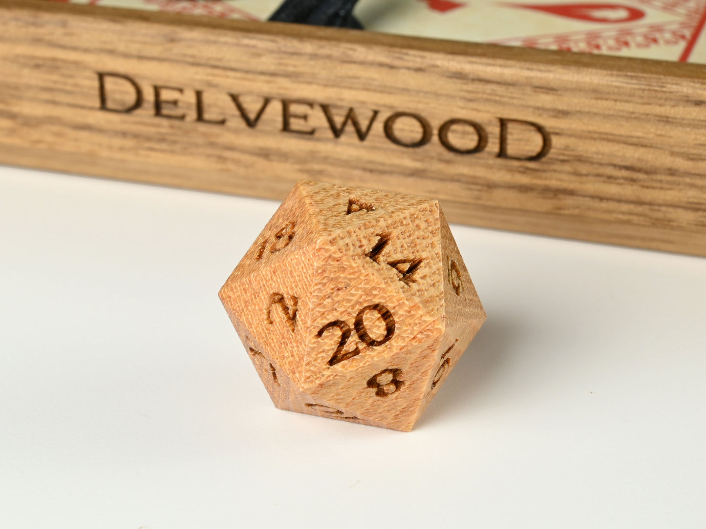 Coffeetree wood D20 dice