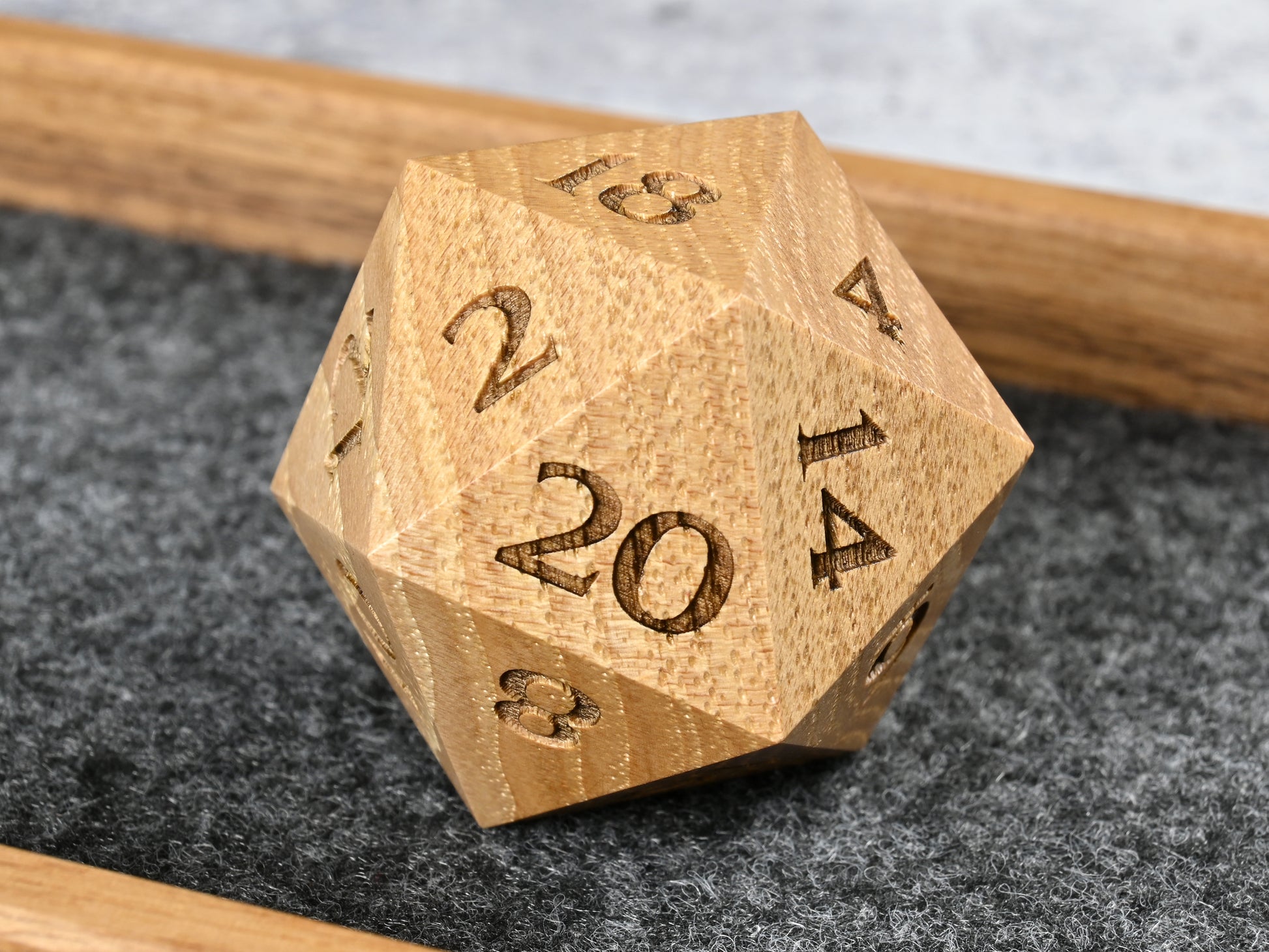 40mm hickory d20 chonk dice for dnd ttrpg